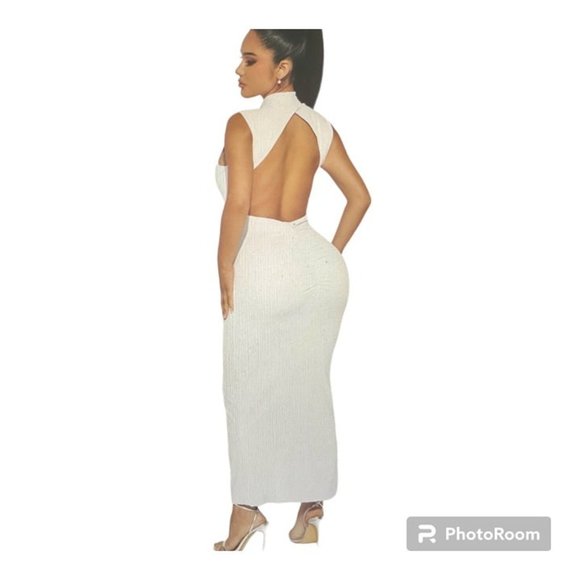 NWT White Dinner in Paris Midi Dress Size Medium - Picture 2 of 10